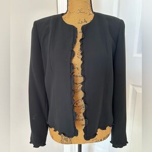 Harve Bernard black blazer. Beautiful trim. Chic.